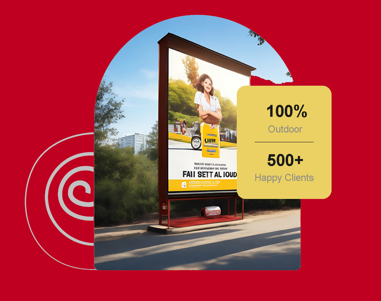 Billboard advertisement featuring a woman
